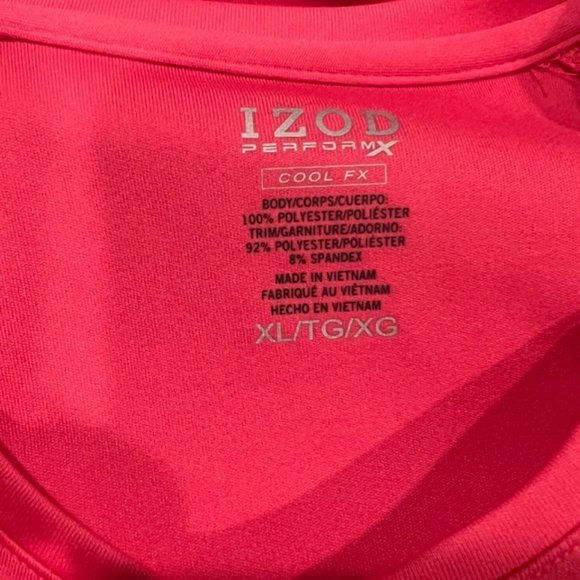 Izod Cool FX Pink Short Sleeve Crew Neck Top Size XL - Picture 7 of 7